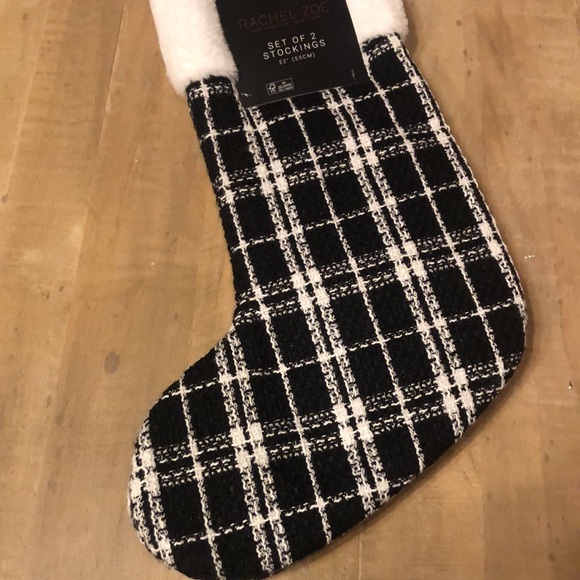 🖤🤍🖤 Rachel Zoe Set of 2 Stockings  22” Los Angeles New York 🖤🤍🖤 NWT - Picture 5 of 5